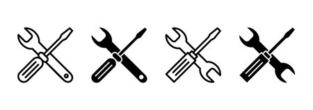 Repair tools icon vector. tool sign and symbol. setting icon. Wrench and screwdriver. Serviceのイラスト素材