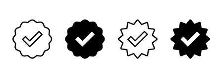 verified icon vector. verification check mark. approved sign and symbolのイラスト素材