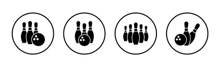 Bowling icon vector. bowling ball and pin sign and symbol.のイラスト素材
