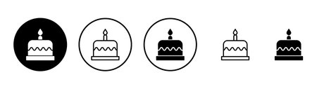 Cake icon vector. Cake sign and symbol. Birthday cake icon