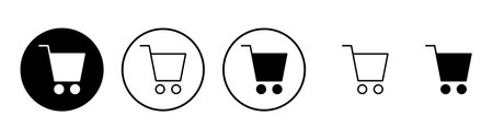 Shopping icon vector. Shopping cart sign and symbol. Trolley iconのイラスト素材