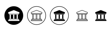 Bank icon vector. Bank sign and symbol, museum, universityのイラスト素材