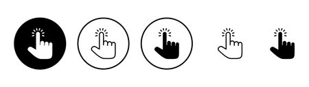 Hand cursor icon vector. cursor sign and symbol. hand cursor icon clikのイラスト素材
