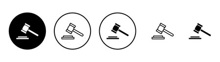 Gavel icon vector. judge gavel sign and symbol. law icon. auction hammerのイラスト素材