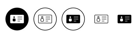 License icon vector. ID card icon. driver license, staff identification cardのイラスト素材