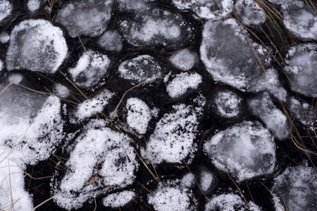 The unique texture of the ice for the designer. The background for the copyspace.