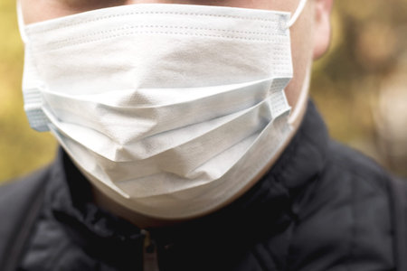 Medical mask for protection against diseases, infections, flu, colds.