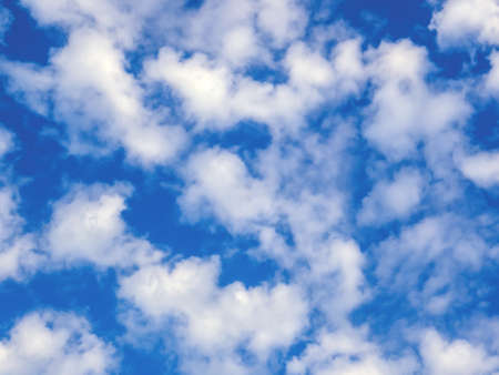 Fresh air ,weather, cumulus concept. Clouds in the blue sky, abstract background.の写真素材