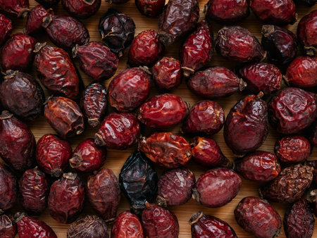 Natural vitamin, nutritional supplement for health. Dried berries of Dog Rose or Rosa canina. Dry...
