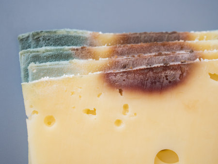 Expired moldy hard cheese purchased at the supermarket. Wastage of Lycopersicon. Incorrect long-term...
