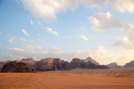 Majestic mountain desert of Wadi Rum in Jordanの写真素材