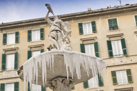 frozen fountain の写真素材