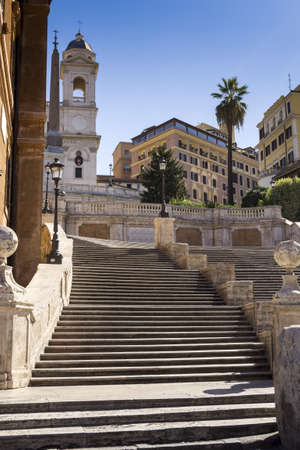 the famous staircase of Trinity dei Monti in Rome の写真素材