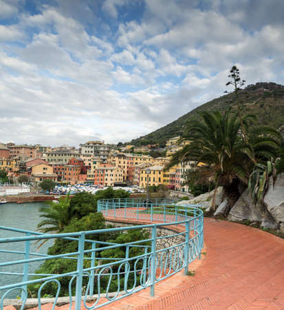promenade in Nervi, small town near Genova, Italy の写真素材