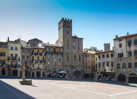  Piazza Grande square in Arezzo, Tuscany, Italy の写真素材