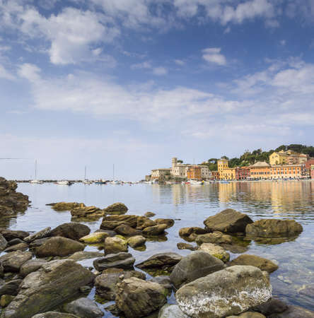 bay of silence, Sestri Levante, Liguria, Italyの写真素材