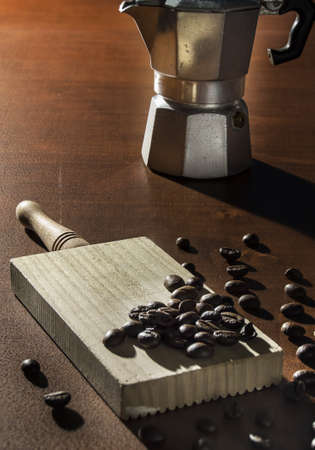 Mocha and coffee beansの写真素材