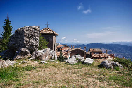 The roofs of Guadagnolo, a small village in the province of Romeの写真素材