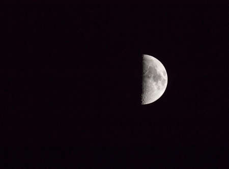 moon in the dark skyの写真素材