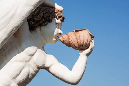 figurehead wooden decoration Which stood on the prow of a galleonの写真素材