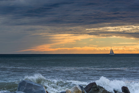 ligurian sea at sunset