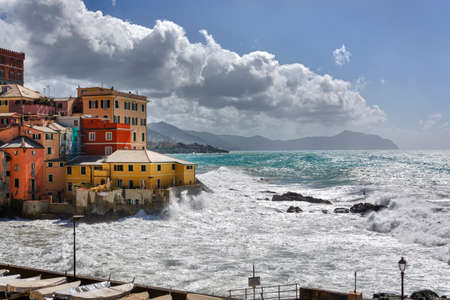 old fishing village of Boccadasse Genoaの写真素材