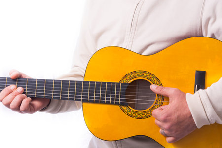 Man plays the classic guitar