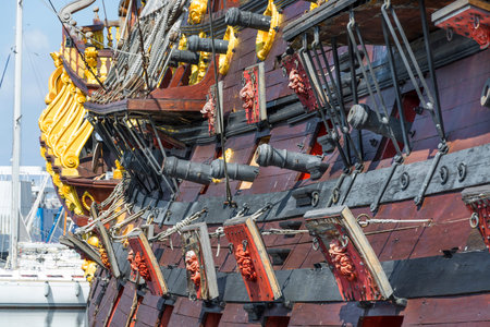detail of a galleon
