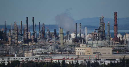 Oil Refinery during the Dayの写真素材