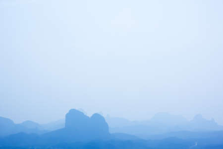 Peaceful mountains in the morning in Chinaの写真素材