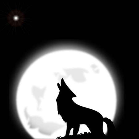 wolf & moon. Vectorのイラスト素材