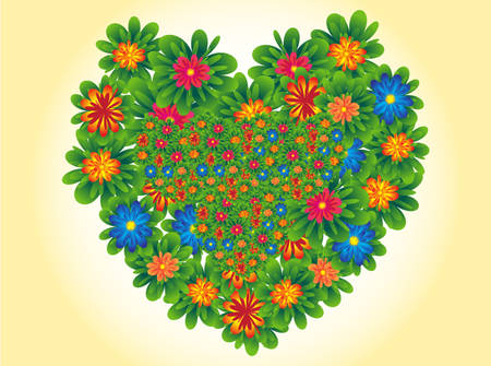 heart flowers. vector - easy to editのイラスト素材