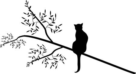 cat in a tree.  のイラスト素材