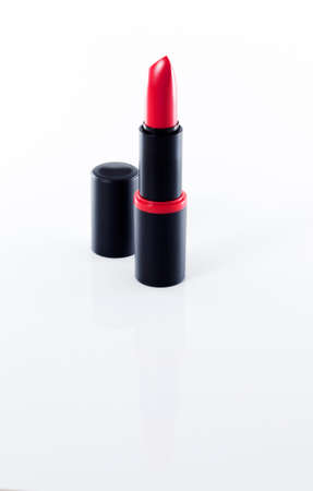 red lipstick isolated on white backgroundの写真素材