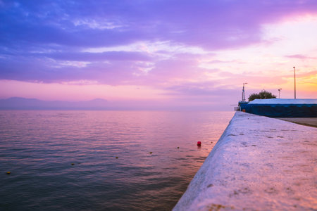View of a beautiful cloudy sunrise from the pier in Mossel Bay, Mossel Bay, South Africa