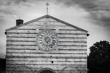 View of Church of San Francesco in Lucca the walled city from above, Lucca, Tuscany, Italy, Europeの写真素材