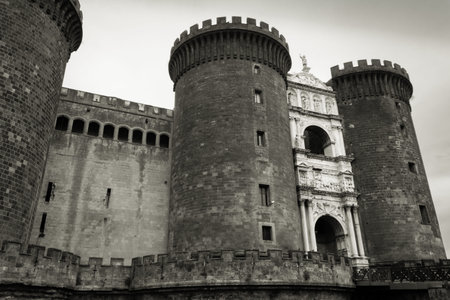 View of an old historical building in the city of Naples, Naples, Italy, Europe
