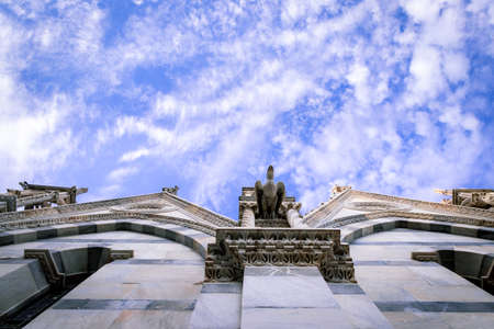 View of an old building exterior, Pisa, Tuscany, Italy, Europeの写真素材