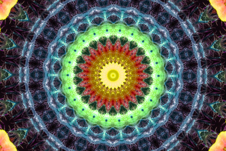 Multicoloured Kaleidoscope texture fractal background