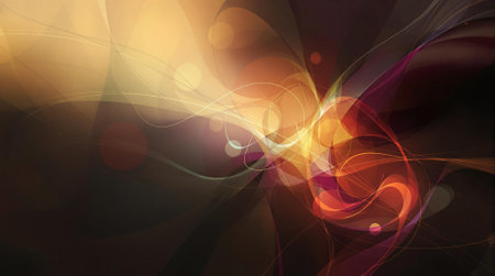 abstract background with waves and bokeh effect, vector illustrationの写真素材