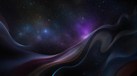 Abstract space background with stars and nebula, computer generated abstract backgroundの写真素材