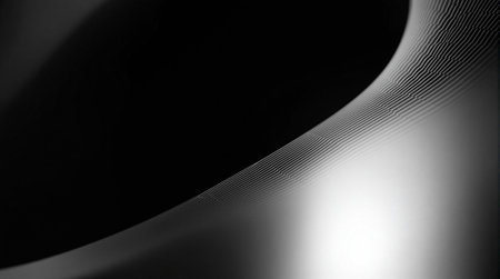 abstract background with smooth lines in black and white colors, computer generated imagesの写真素材