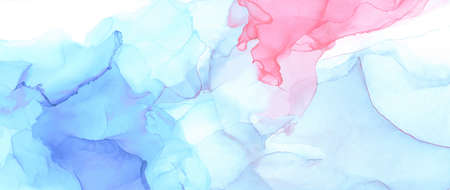 Abstract colorful background, wallpaper. Mixing acrylic paints. Modern art. Marble texture. Alcohol ink colors translucent. Fluid Art for modern banners, ethereal graphic design.の写真素材