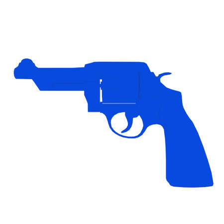 3D illustration abstract of revolver on white backgroundの写真素材