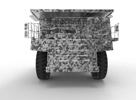 3d illustration of mine vehicle machine, on white background isolated with shadow.の写真素材