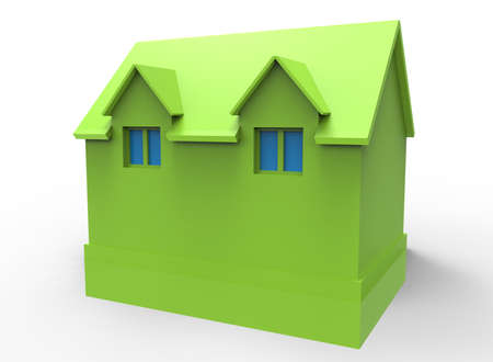 3d illustration of simple house with window.の写真素材