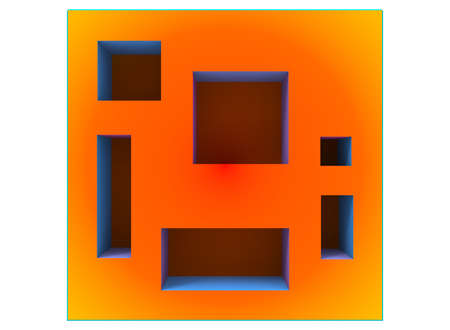 3d illustration of wooden shelves.の写真素材