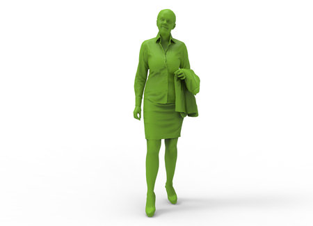 3d illustration of standing woman.