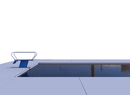 3d illustration of pool. white background isolated. sport swimming. healthy excercise.の写真素材