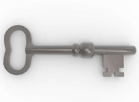 3d illustration of key. white background isolated. icon for game web.の写真素材